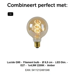 Vloerlampen<Lucide Vloerlamp Maya Beige - E27 - 150 cm hoog