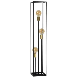 Vloerlampen<Lucide Vloerlamp Ruben Zwart - 3 x E27 - 120 cm hoog