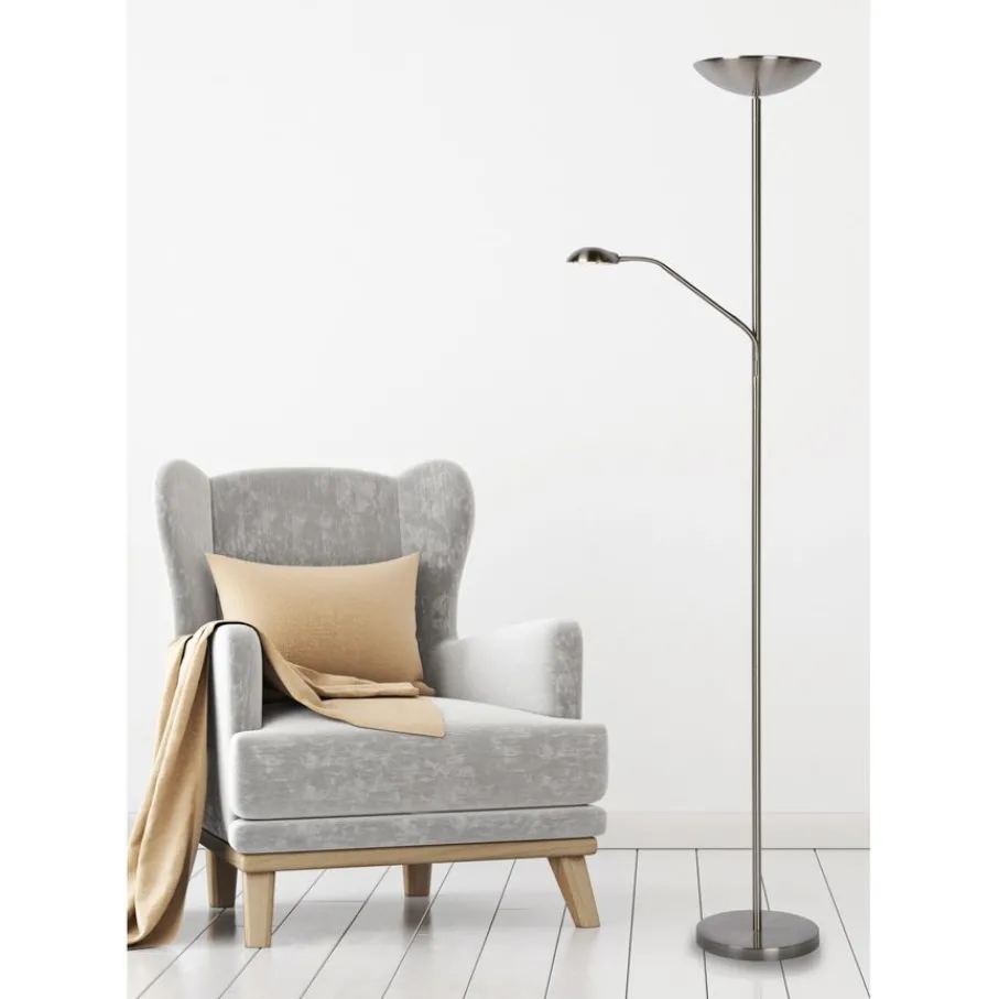 Vloerlampen<Lucide Vloerlamp Zenith Zilver - LED - 180 cm hoog