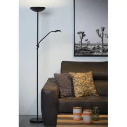 Vloerlampen<Lucide Vloerlamp Zenith Zwart - LED - 180 cm hoog