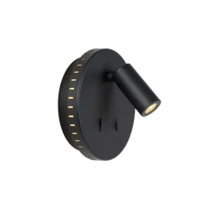 Wandlampen<Lucide Wandlamp Bentjer Zwart - LED - Ø 14 cm