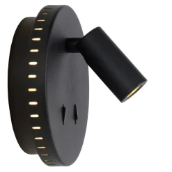 Wandlampen<Lucide Wandlamp Bentjer Zwart - LED - Ø 14 cm