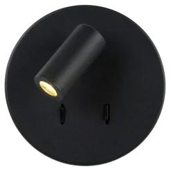 Wandlampen<Lucide Wandlamp Bentjer Zwart - LED - Ø 14 cm