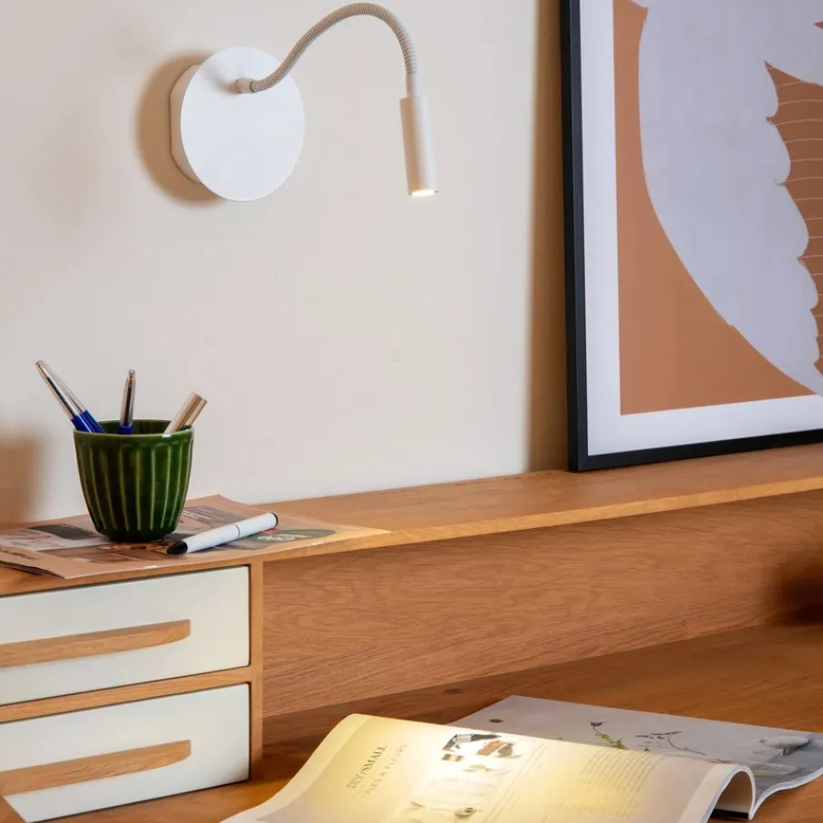 Wandlampen<Lucide Wandlamp Jolijn Wit - LED - Ø 11 cm