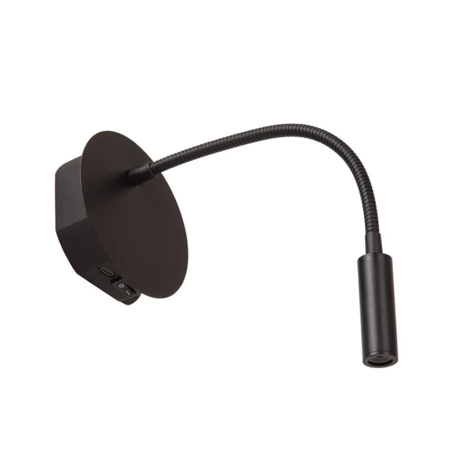 Wandlampen<Lucide Wandlamp Jolijn Zwart - LED - Ø 11 cm