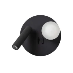 Wandlampen<Lucide Wandlamp Matiz Zwart - LED - Ø 17 cm