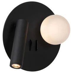 Wandlampen<Lucide Wandlamp Matiz Zwart - LED - Ø 17 cm
