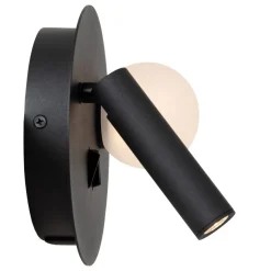 Wandlampen<Lucide Wandlamp Matiz Zwart - LED - Ø 17 cm