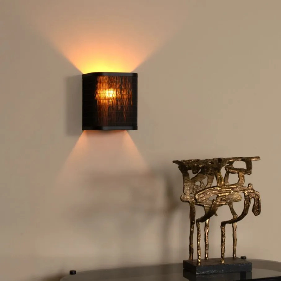 Wandlampen<Lucide Wandlamp Tagalog Zwart - E27 - 18x20 cm