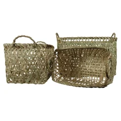 Manden< Mand Bamboe Rechthoek Naturel - set 3 stuks