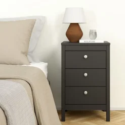 Nachtkastjes< Nachtkastje Dallas Zwart - 44x71x39 cm