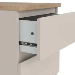 Opbergkasten< Nachtkastje Luna Taupe / Eiken - 41x71x50 cm