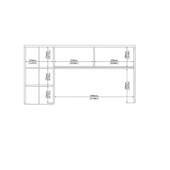 Bureaus< Opzetkast Boston Hoogglans Wit - 149x79x25 cm