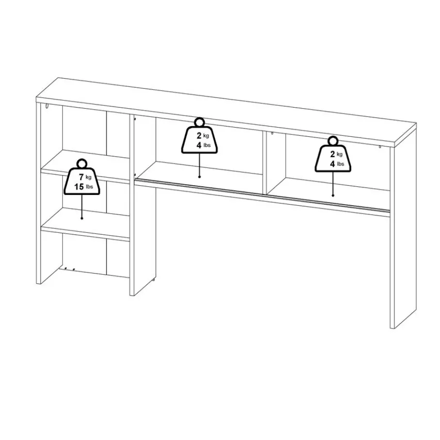 Bureaus< Opzetkast Boston Hoogglans Wit - 149x79x25 cm