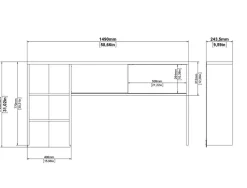 Bureaus< Opzetkast Boston Hoogglans Wit - 149x79x25 cm