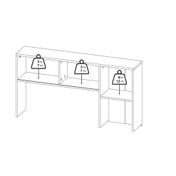 Bureaus< Opzetkast Boston Wit / Eiken - 123x65x24 cm