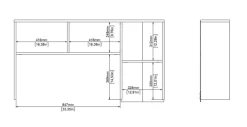 Bureaus< Opzetkast Boston Wit / Eiken - 123x65x24 cm