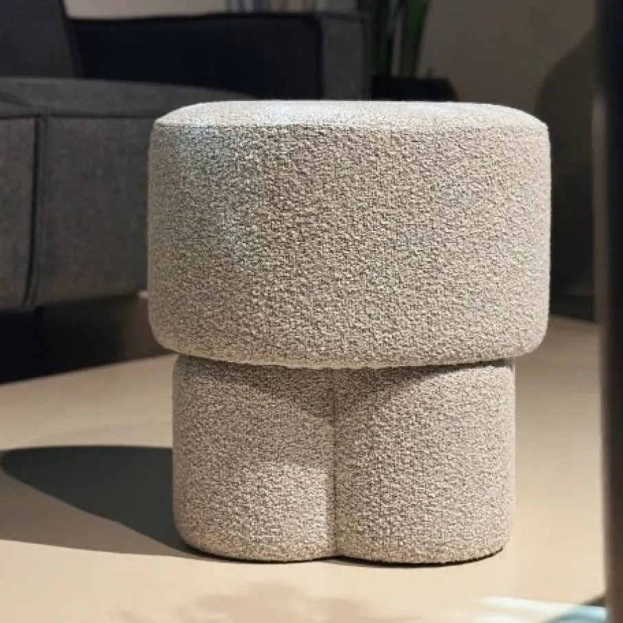 Poefs & Krukjes< Poef Kevion Beige - Ø 40 cm