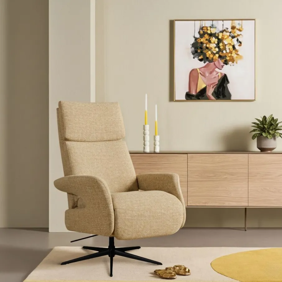 Relaxfauteuils|Fauteuils< Relaxfauteuil Kortgene Medium Mosterdgeel