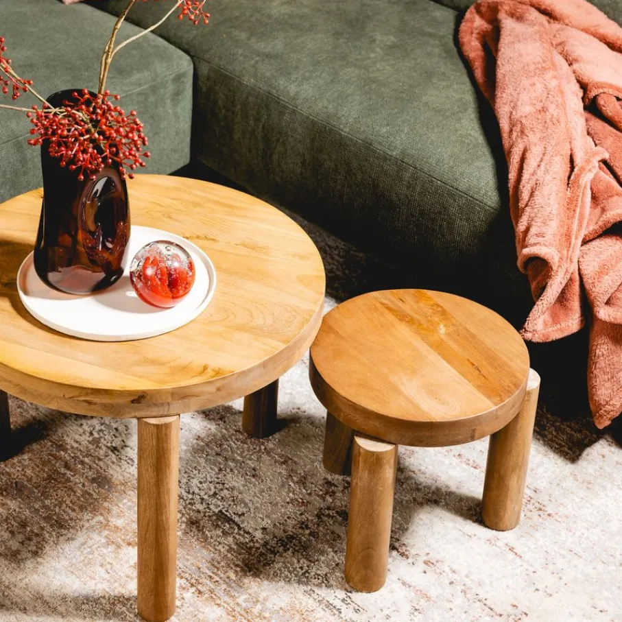Salontafels|Bijzettafels< Salontafel Caen Naturel - set 2 stuks