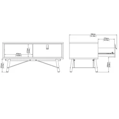 Salontafels< Salontafel Denver Eiken - 102x48 cm