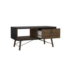 Salontafels< Salontafel Denver Zwart / Walnoot - 102x48 cm