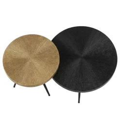 Salontafels< Salontafel Foti  Zwart / Brons- set 2 stuks