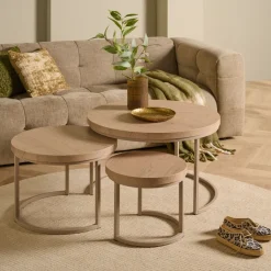 Salontafels< Salontafel Hoenderloo Beige - set 3 stuks