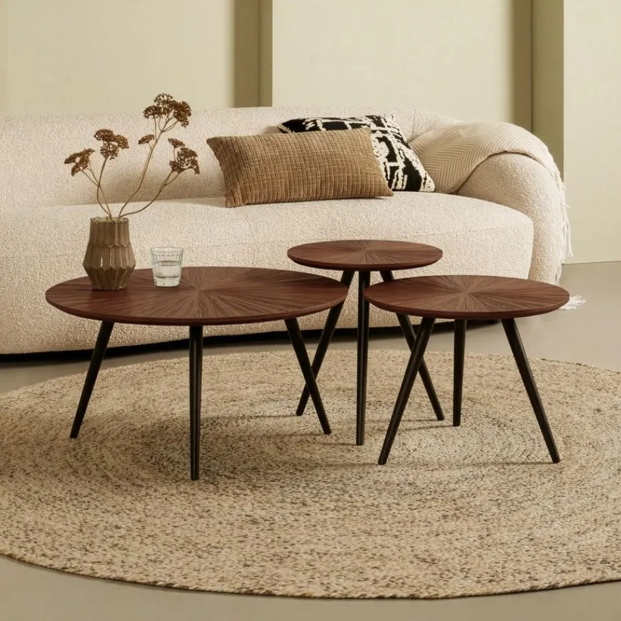 Salontafels< Salontafel Meti Bruin - set 3 stuks
