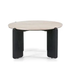 Salontafels< Salontafel Mosly Beige / Zwart - Ø 80 cm