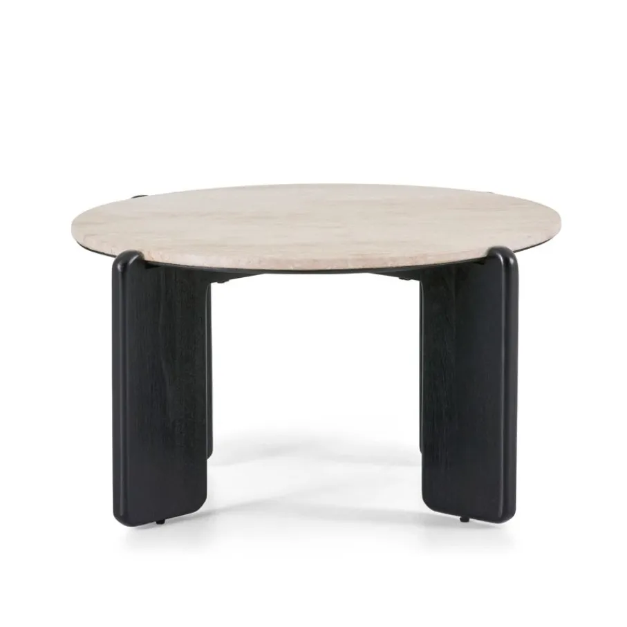 Salontafels< Salontafel Mosly Beige / Zwart - Ø 80 cm