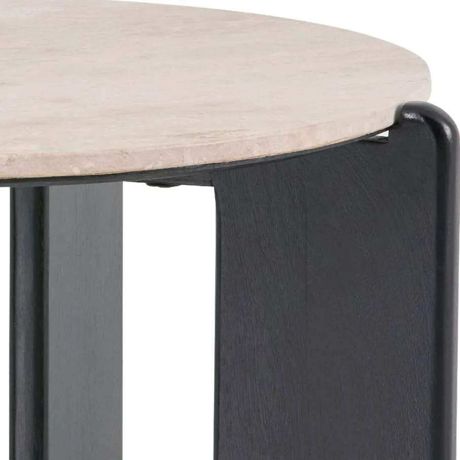Salontafels< Salontafel Mosly Beige / Zwart - Ø 80 cm