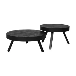 Salontafels< Salontafel Rennes Zwart - set 2 stuks