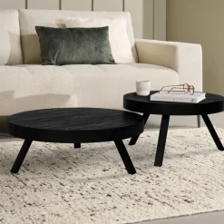 Salontafels< Salontafel Rennes Zwart - set 2 stuks