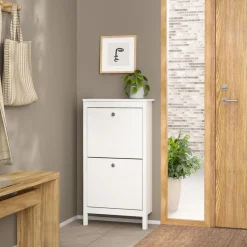 Opbergkasten|Schoenenkasten< Schoenenkast Dallas Wit - 54x103x25 cm