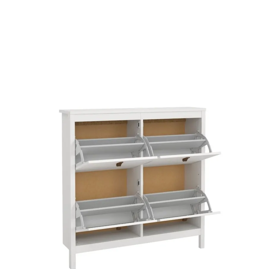 Opbergkasten|Schoenenkasten< Schoenenkast Dallas Wit - 103x103x25 cm