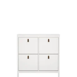 Opbergkasten|Schoenenkasten< Schoenenkast Dallas Wit - 103x103x25 cm