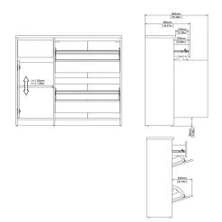 Opbergkasten|Schoenenkasten< Schoenenkast Luna Eiken - 109x93x32 cm