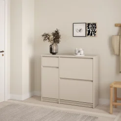 Opbergkasten|Schoenenkasten< Schoenenkast Luna Taupe - 109x92x32 cm