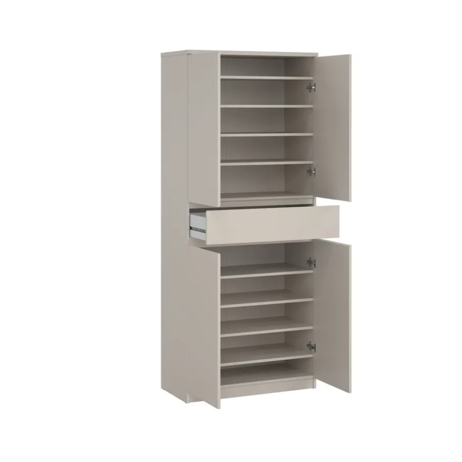 Opbergkasten|Schoenenkasten< Schoenenkast Luna Taupe - 81x192x40 cm