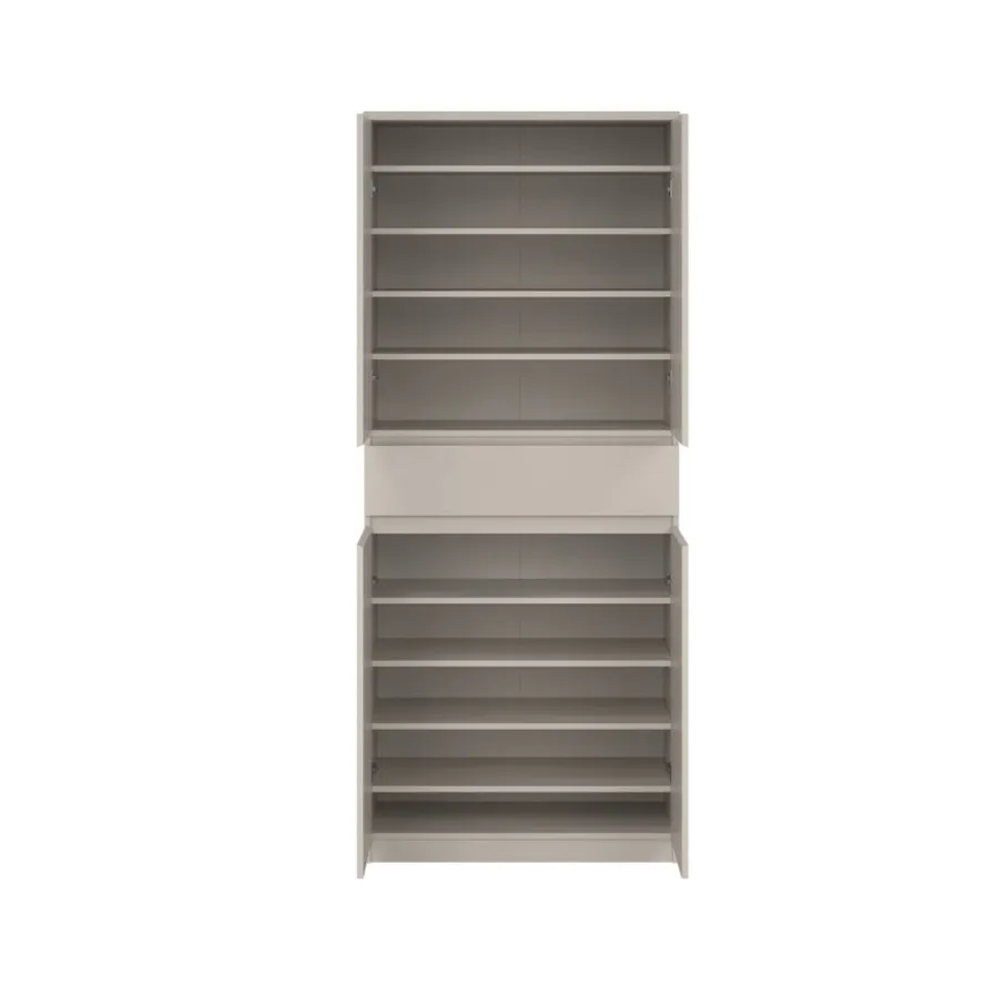 Opbergkasten|Schoenenkasten< Schoenenkast Luna Taupe - 81x192x40 cm