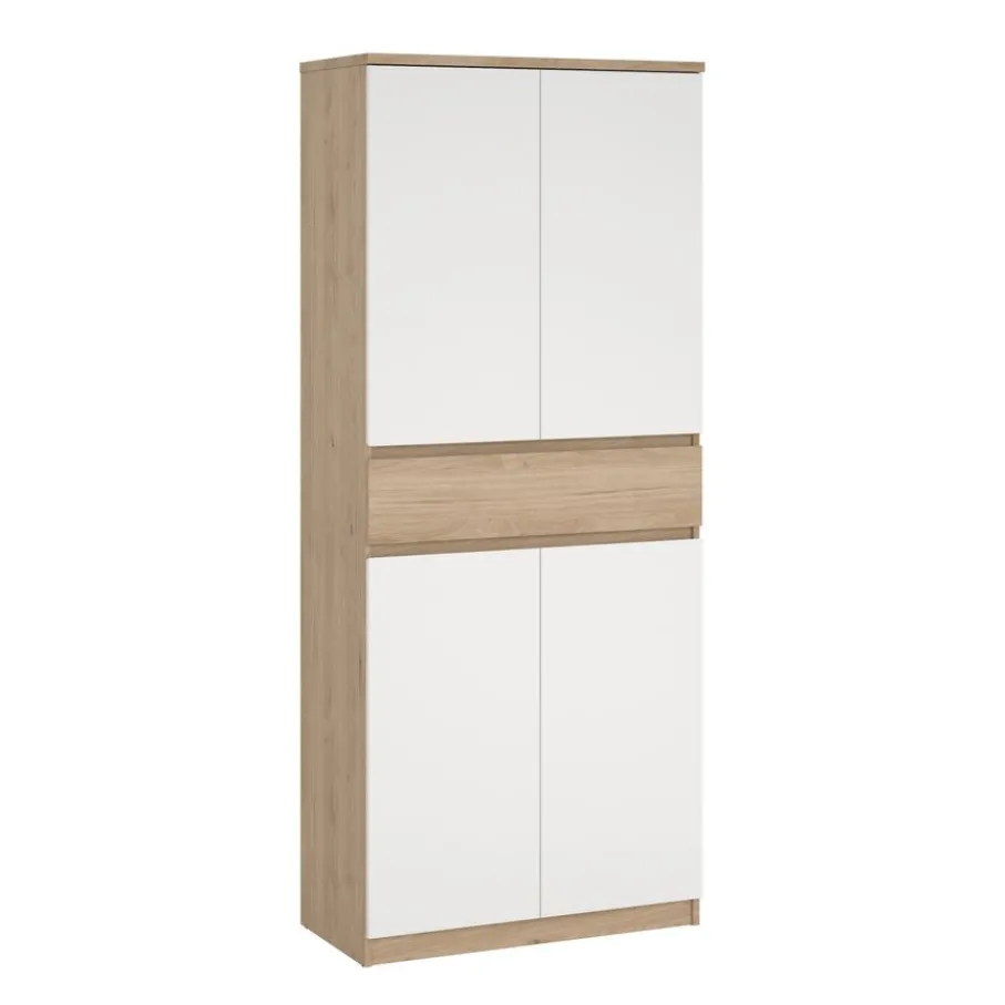 Opbergkasten|Schoenenkasten< Schoenenkast Luna Wit - 81x192x40 cm