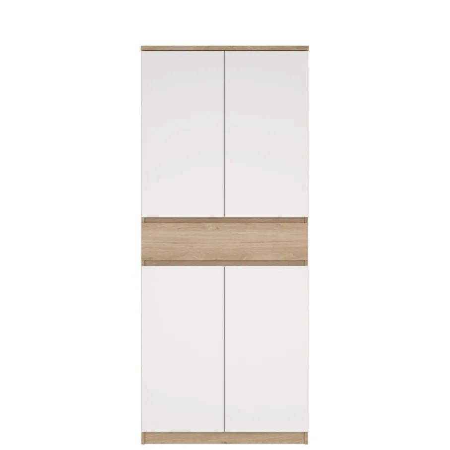 Opbergkasten|Schoenenkasten< Schoenenkast Luna Wit - 81x192x40 cm