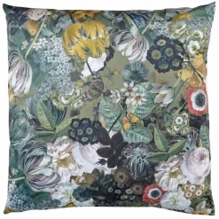 Sierkussens< Sierkussen Bloemenprint Groen - 60x60 cm