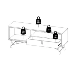 Tv-Meubels< TV-meubel Denver Eiken - 150x60x40 cm