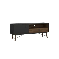 Tv-Meubels< TV-meubel Denver Zwart / Walnoot - 150x60x40 cm