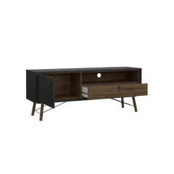 Tv-Meubels< TV-meubel Denver Zwart / Walnoot - 150x60x40 cm