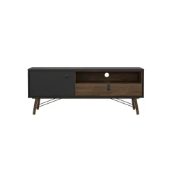 Tv-Meubels< TV-meubel Denver Zwart / Walnoot - 150x60x40 cm