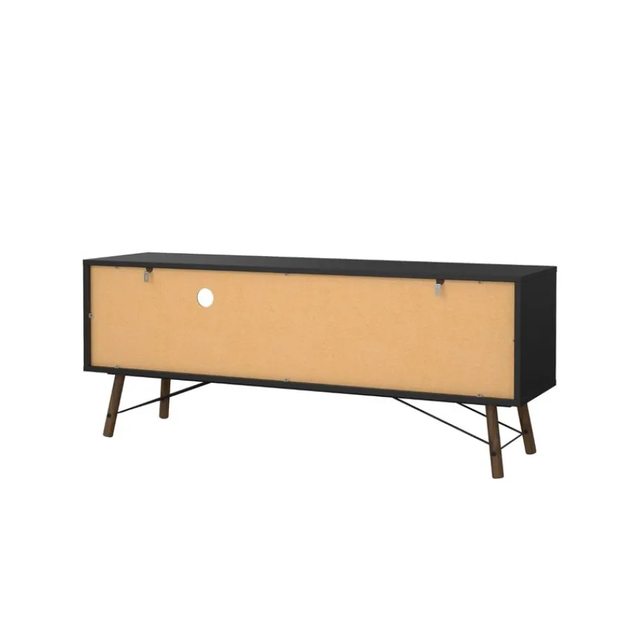 Tv-Meubels< TV-meubel Denver Zwart / Walnoot - 150x60x40 cm