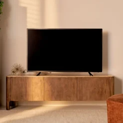 Tv-Meubels< TV-Meubel Liam Bruin / Marmer - 175x55x40 cm